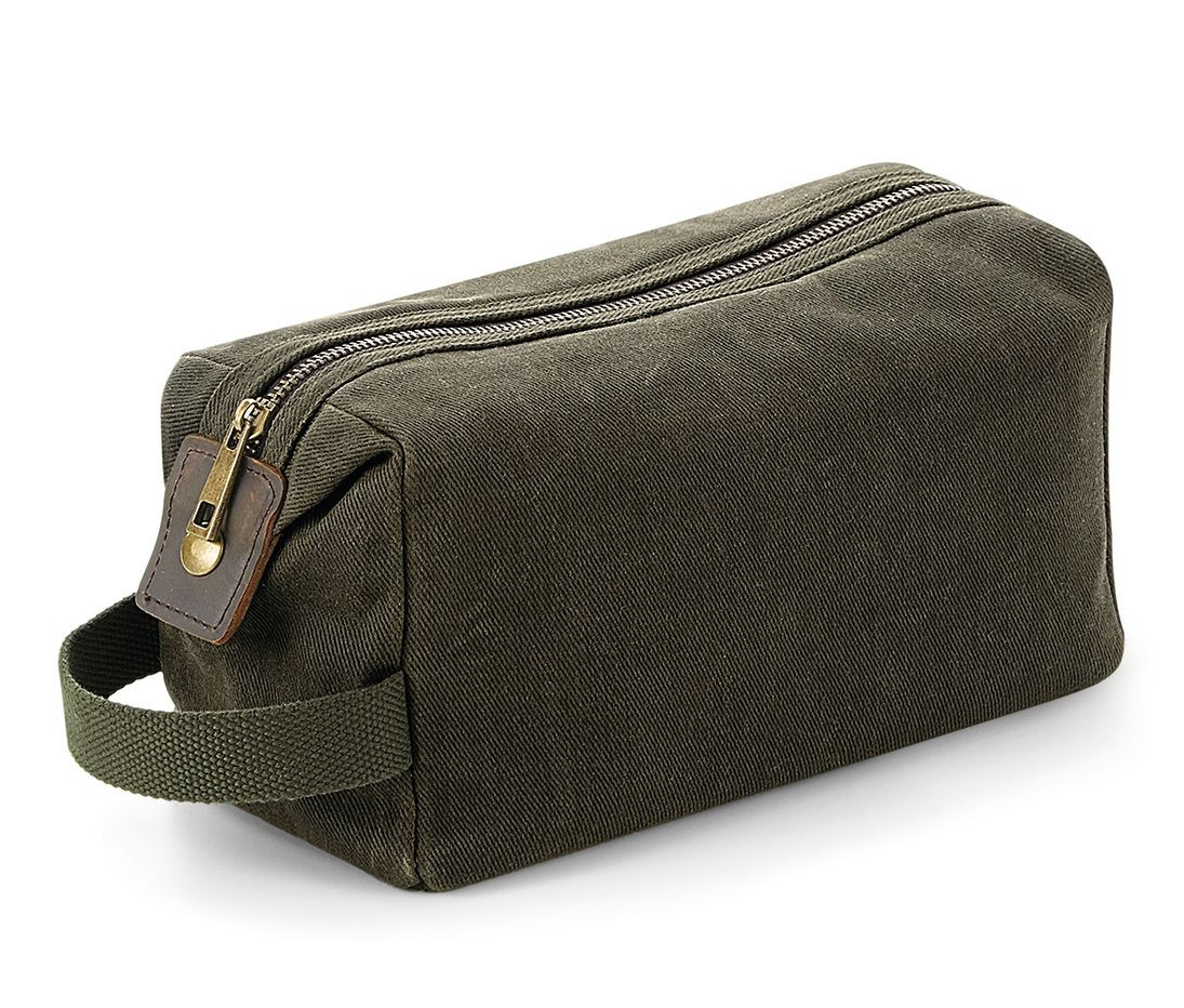HERITAGE WAXED CANVAS WASH BAG