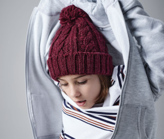 JUNIOR CABLE KNIT MELANGE BEANIE